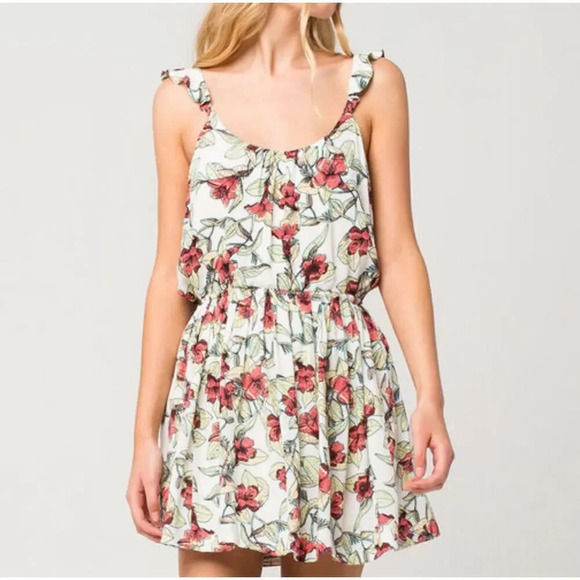 Free People Women's‎ Dear You Floral Lilly Ruffle Strap Mini Dress Size Small - Picture 1 of 6